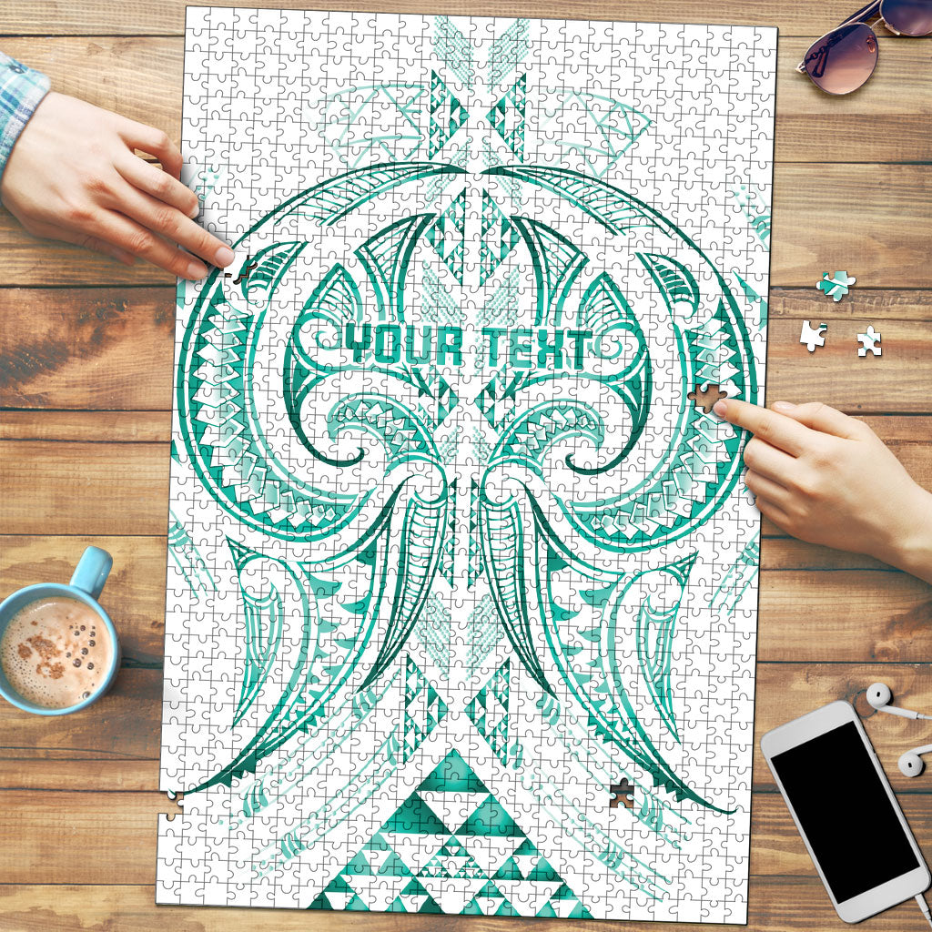 Maori Rugby Custom Ngaru Mangopare Puzzle Karikiorangi Taniwha Motif LT9 Turquoise - Polynesian Pride