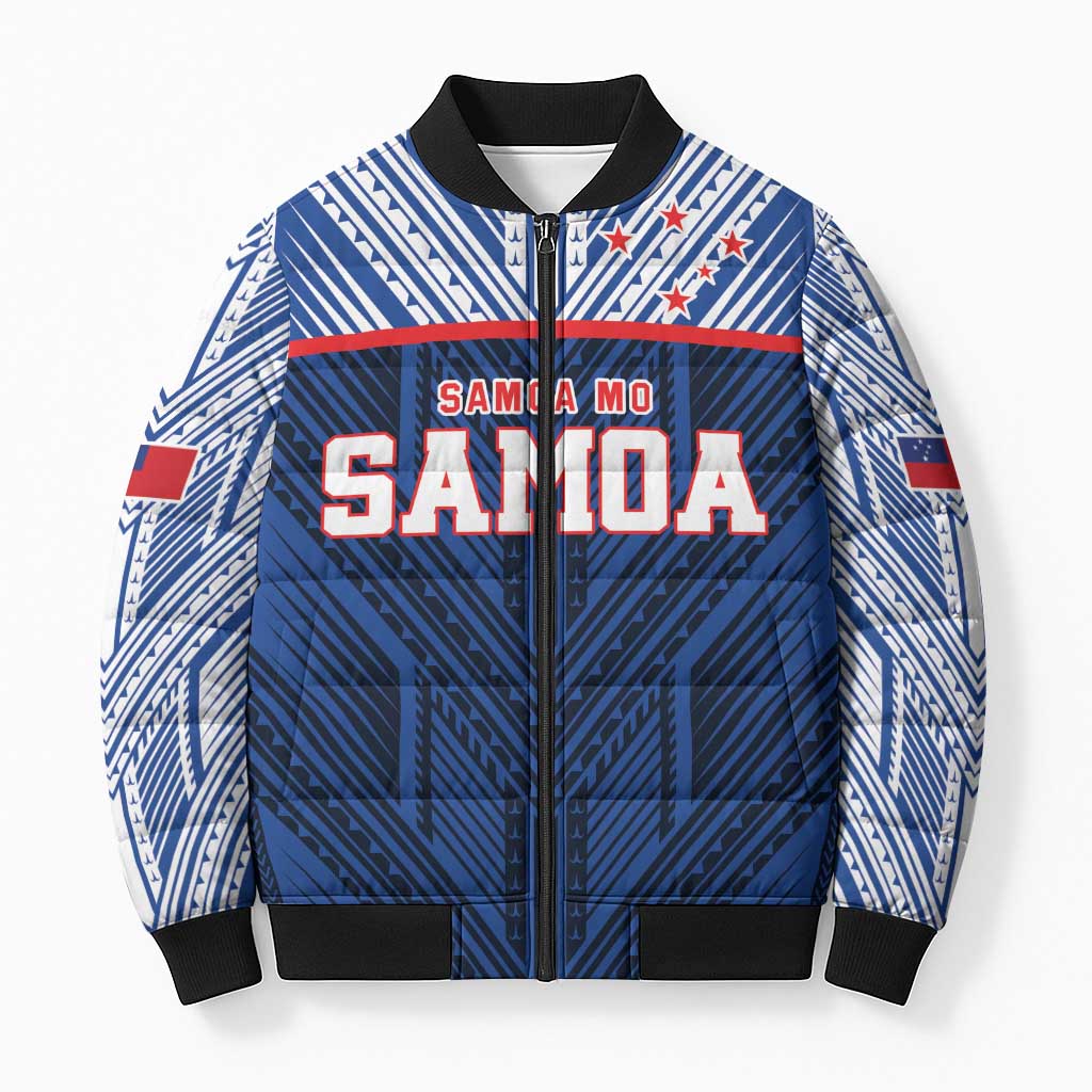 Custom Rugby Toa Samoa Bomber Puffer Jacket Samoa mo Samoa Island Warrior Pride - Polynesian Pride