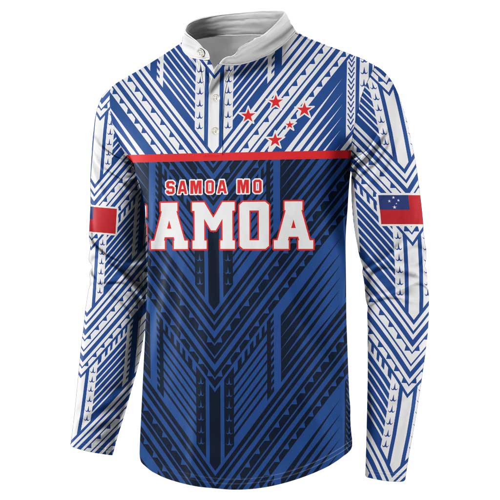 Custom Rugby Toa Samoa Button Sweatshirt Samoa mo Samoa Island Warrior Pride - Polynesian Pride