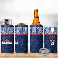 Custom Rugby Toa Samoa 4 in 1 Can Cooler Tumbler Samoa mo Samoa Island Warrior Pride - Polynesian Pride