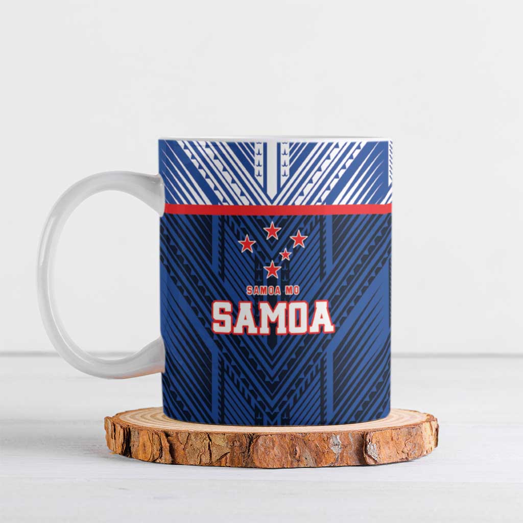 Custom Rugby Toa Samoa Ceramic Mug Samoa mo Samoa Island Warrior Pride - Polynesian Pride