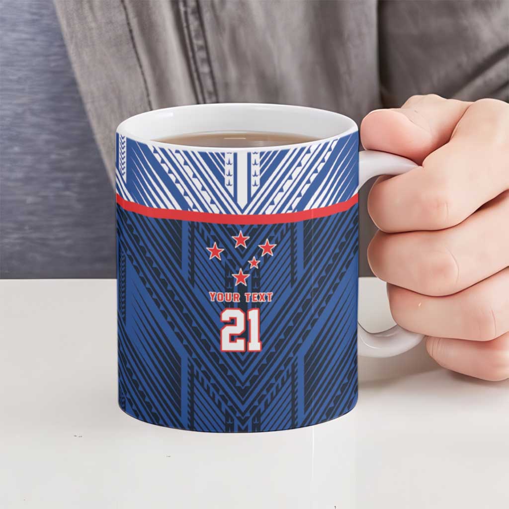 Custom Rugby Toa Samoa Ceramic Mug Samoa mo Samoa Island Warrior Pride - Polynesian Pride