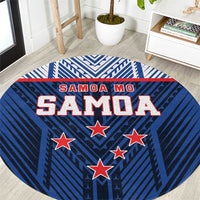 Rugby Toa Samoa Round Carpet Samoa mo Samoa Island Warrior Pride - Polynesian Pride