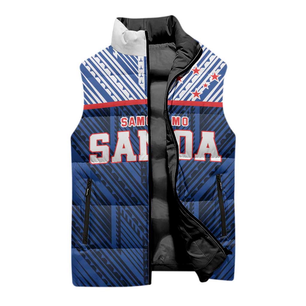 Custom Rugby Toa Samoa Sleeveless Puffer Jacket Samoa mo Samoa Island Warrior Pride - Polynesian Pride