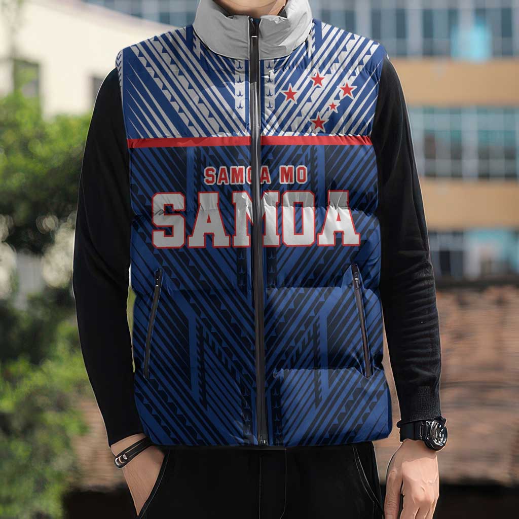 Custom Rugby Toa Samoa Sleeveless Puffer Jacket Samoa mo Samoa Island Warrior Pride - Polynesian Pride