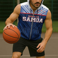Custom Rugby Toa Samoa Sleeveless Zip Hoodie Samoa mo Samoa Island Warrior Pride - Polynesian Pride