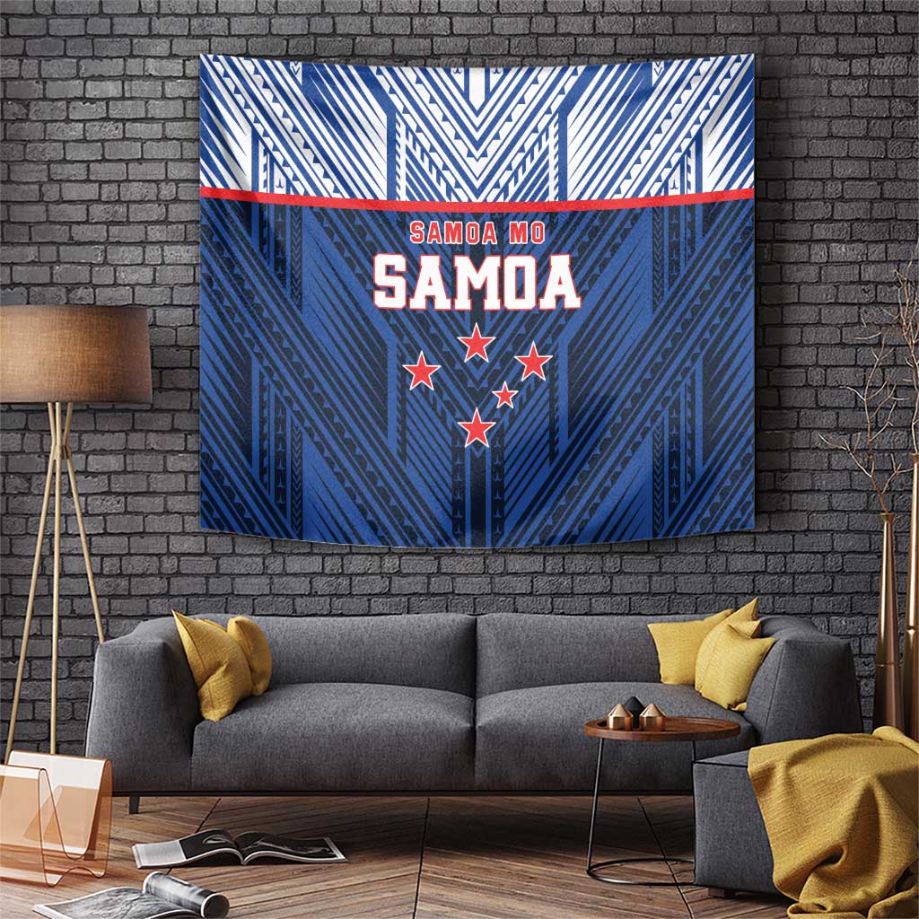 Rugby Toa Samoa Tapestry Samoa mo Samoa Island Warrior Pride - Polynesian Pride