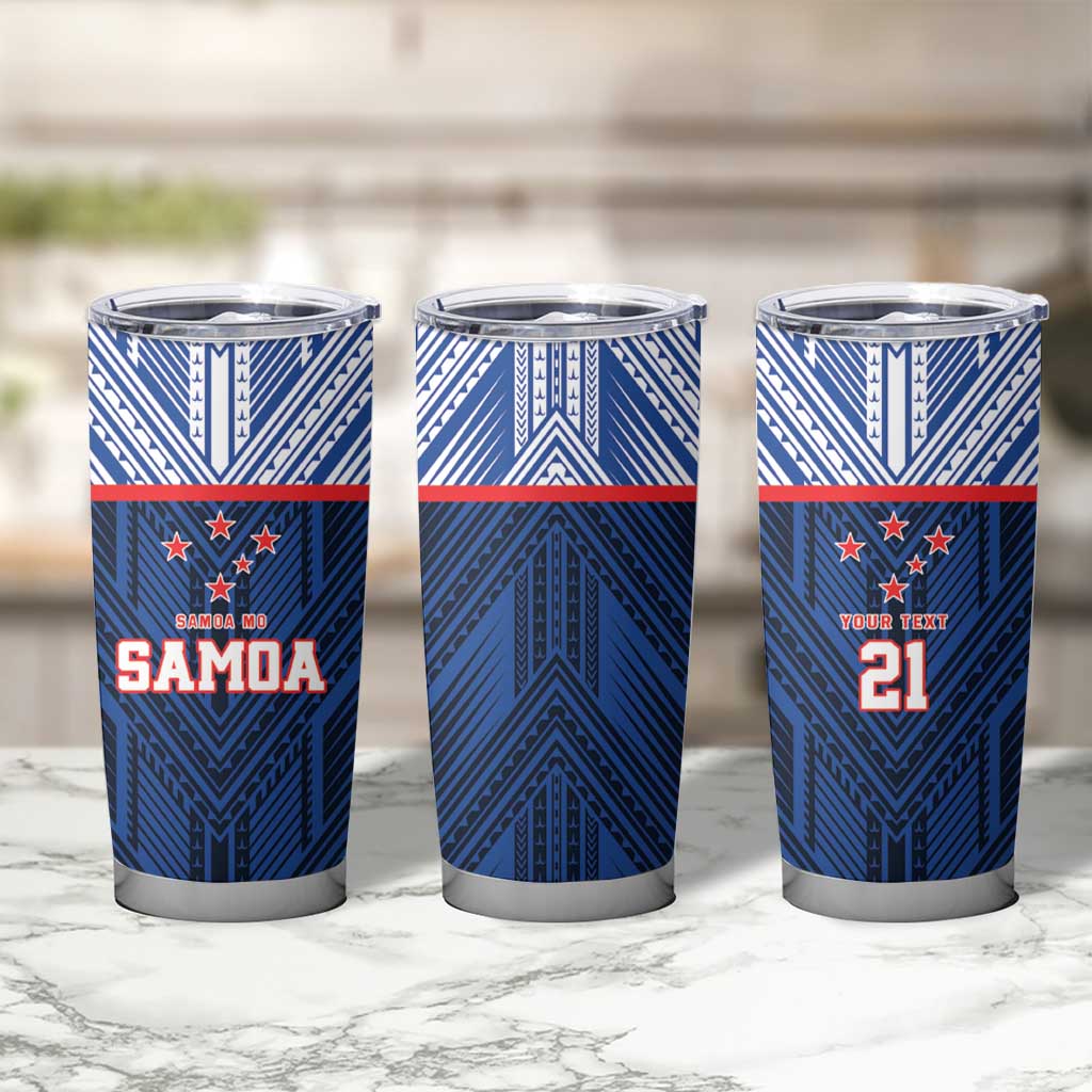Custom Rugby Toa Samoa Tumbler Cup Samoa mo Samoa Island Warrior Pride - Polynesian Pride