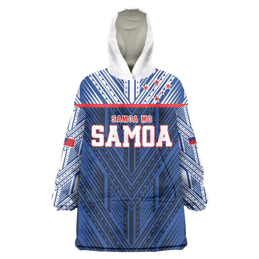 Custom Rugby Toa Samoa Wearable Blanket Hoodie Samoa mo Samoa Island Warrior Pride - Polynesian Pride