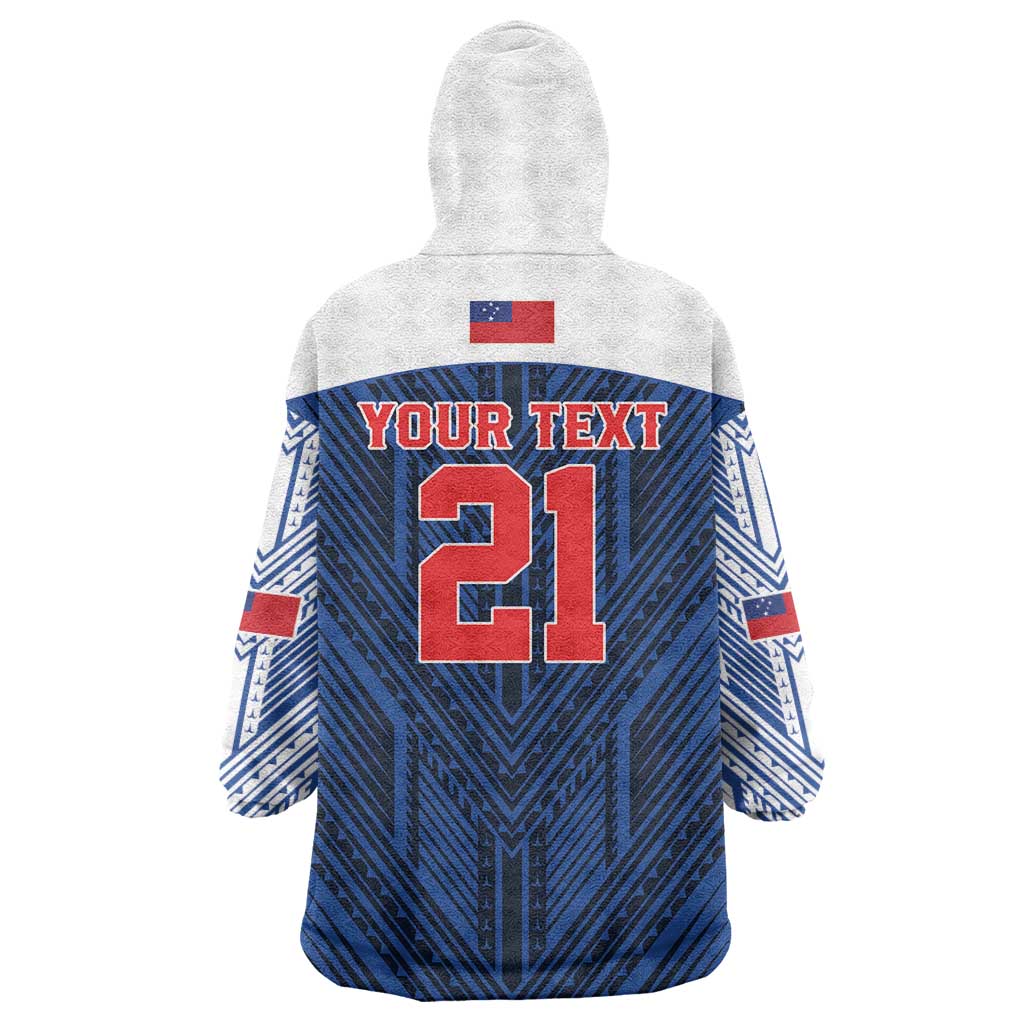 Custom Rugby Toa Samoa Wearable Blanket Hoodie Samoa mo Samoa Island Warrior Pride - Polynesian Pride