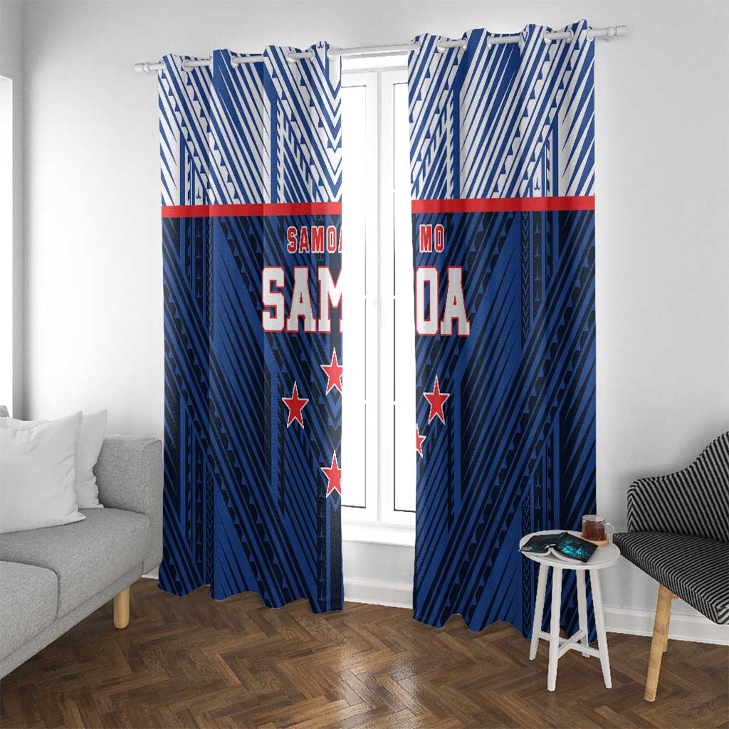 Rugby Toa Samoa Window Curtain Samoa mo Samoa Island Warrior Pride - Polynesian Pride