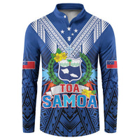 Custom Rugby Toa Samoa Button Sweatshirt Samoa mo Samoa Strength in Tatau - Polynesian Pride