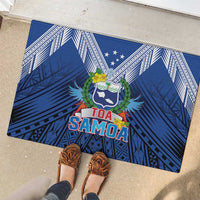Rugby Toa Samoa Rubber Doormat Samoa mo Samoa Strength in Tatau - Polynesian Pride