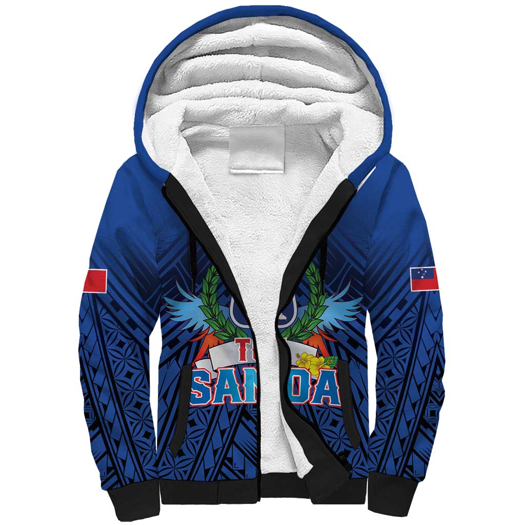 Custom Rugby Toa Samoa Sherpa Hoodie Samoa mo Samoa Strength in Tatau - Polynesian Pride