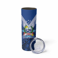 Custom Rugby Toa Samoa Skinny Tumbler Samoa mo Samoa Strength in Tatau - Polynesian Pride