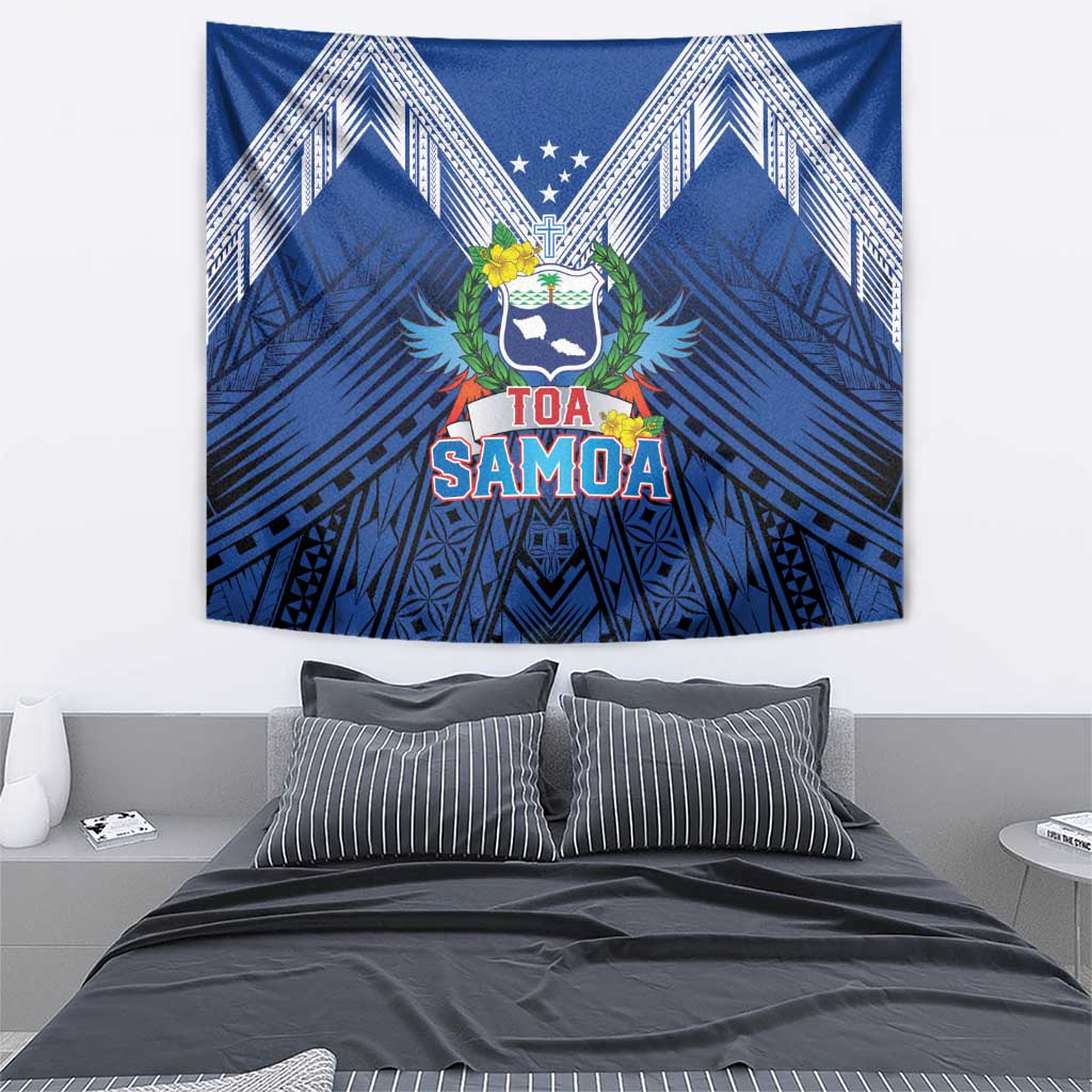 Rugby Toa Samoa Tapestry Samoa mo Samoa Strength in Tatau - Polynesian Pride