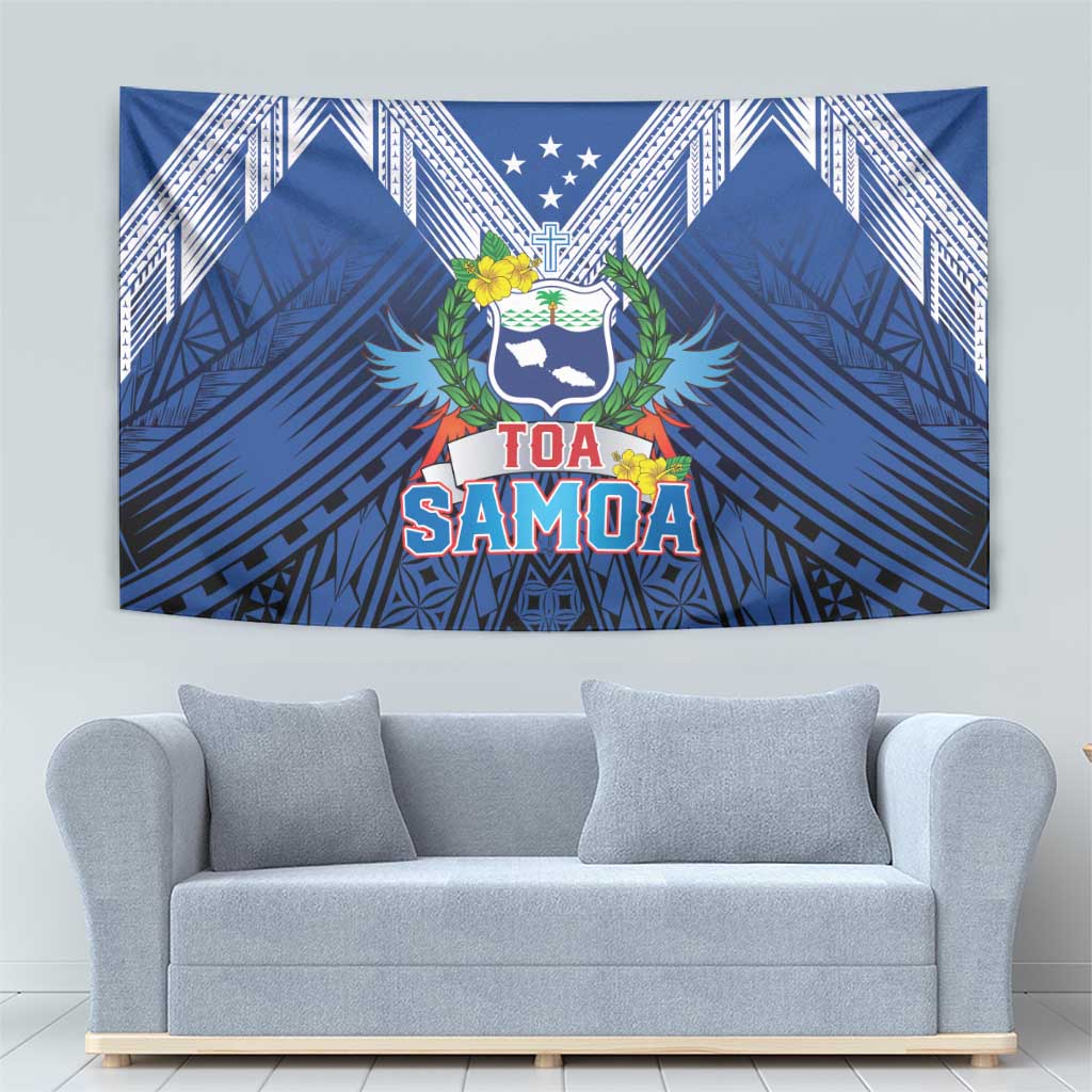 Rugby Toa Samoa Tapestry Samoa mo Samoa Strength in Tatau - Polynesian Pride
