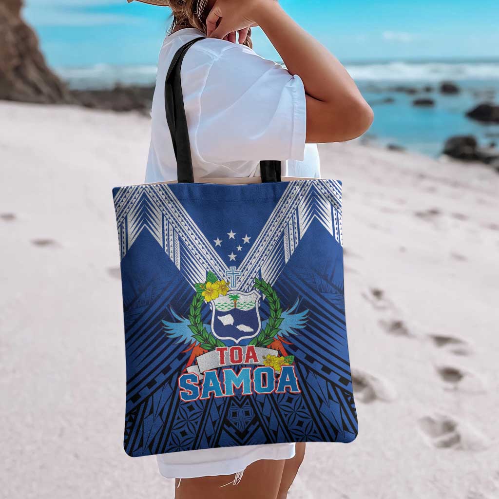 Rugby Toa Samoa Tote Bag Samoa mo Samoa Strength in Tatau - Polynesian Pride
