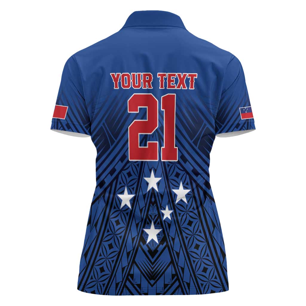 Custom Rugby Toa Samoa Women Polo Shirt Samoa mo Samoa Strength in Tatau - Polynesian Pride