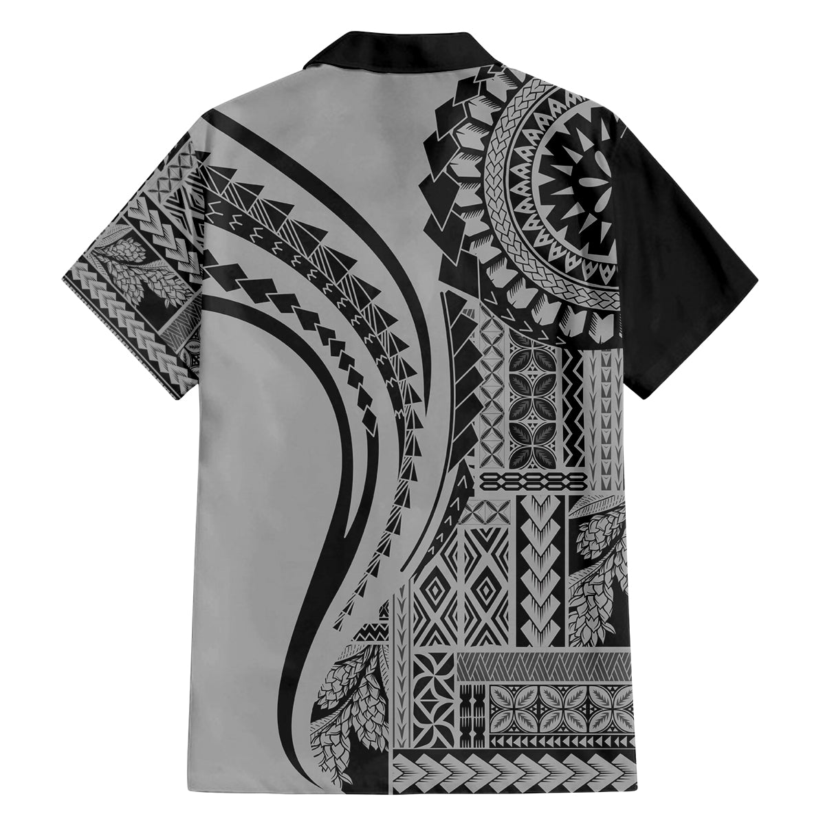 Samoa Siapo Arty Family Matching Long Sleeve Bodycon Dress and Hawaiian Shirt Black Style LT9 - Polynesian Pride