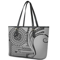 Samoa Siapo Arty Leather Tote Bag Black Style LT9 - Polynesian Pride