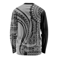 Samoa Siapo Arty Long Sleeve Shirt Black Style LT9 - Polynesian Pride