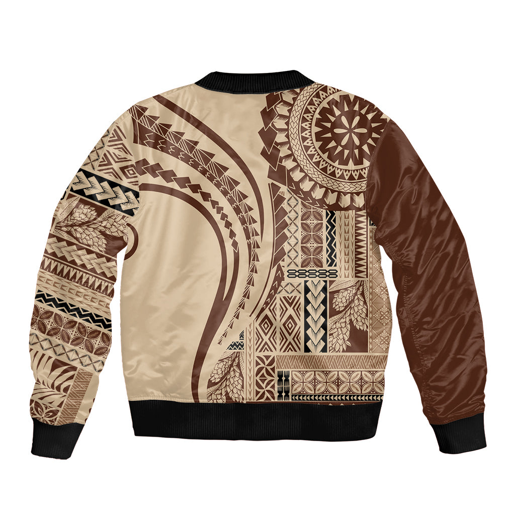 Samoa Siapo Arty Bomber Jacket Brown Style LT9 - Polynesian Pride