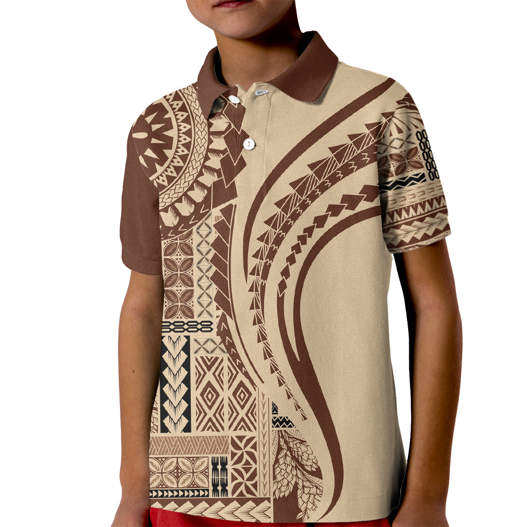 Samoa Siapo Arty Kid Polo Shirt Brown Style LT9 Kid Brown - Polynesian Pride