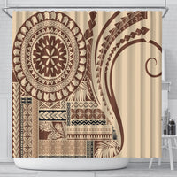 Samoa Siapo Arty Shower Curtain Brown Style LT9 - Polynesian Pride