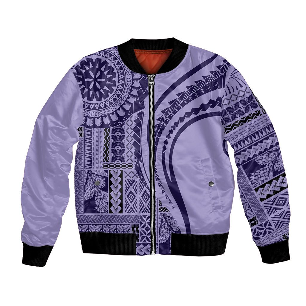 Samoa Siapo Arty Bomber Jacket Purple Style LT9 Unisex Purple - Polynesian Pride