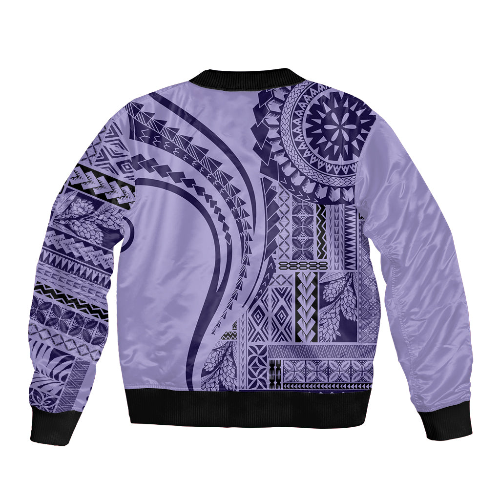 Samoa Siapo Arty Bomber Jacket Purple Style LT9 - Polynesian Pride