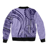 Samoa Siapo Arty Bomber Jacket Purple Style LT9 - Polynesian Pride