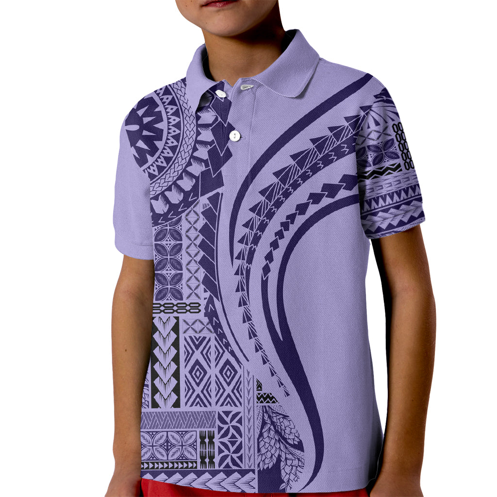 Samoa Siapo Arty Kid Polo Shirt Purple Style LT9 Kid Purple - Polynesian Pride