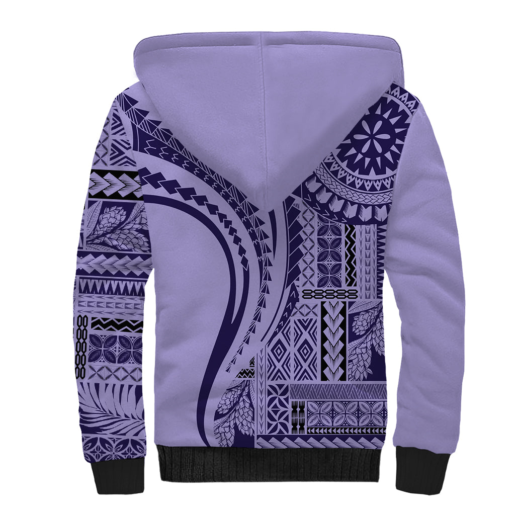 Samoa Siapo Arty Sherpa Hoodie Purple Style LT9 - Polynesian Pride