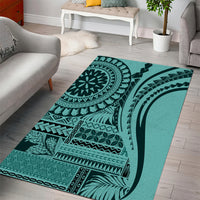 Samoa Siapo Arty Area Rug Turquoise Style LT9 - Polynesian Pride