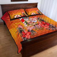 Personalised Wishes in Tahitian Christmas Quilt Bed Set French Polynesia Santa Beach LT9 - Polynesian Pride
