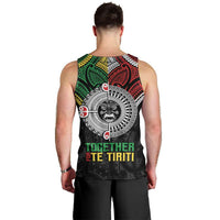 Aotearoa and Cook Islands Mo Te Tiriti Men Tank Top New Zealand Honour The Treaty Ake!Ake!Ake!