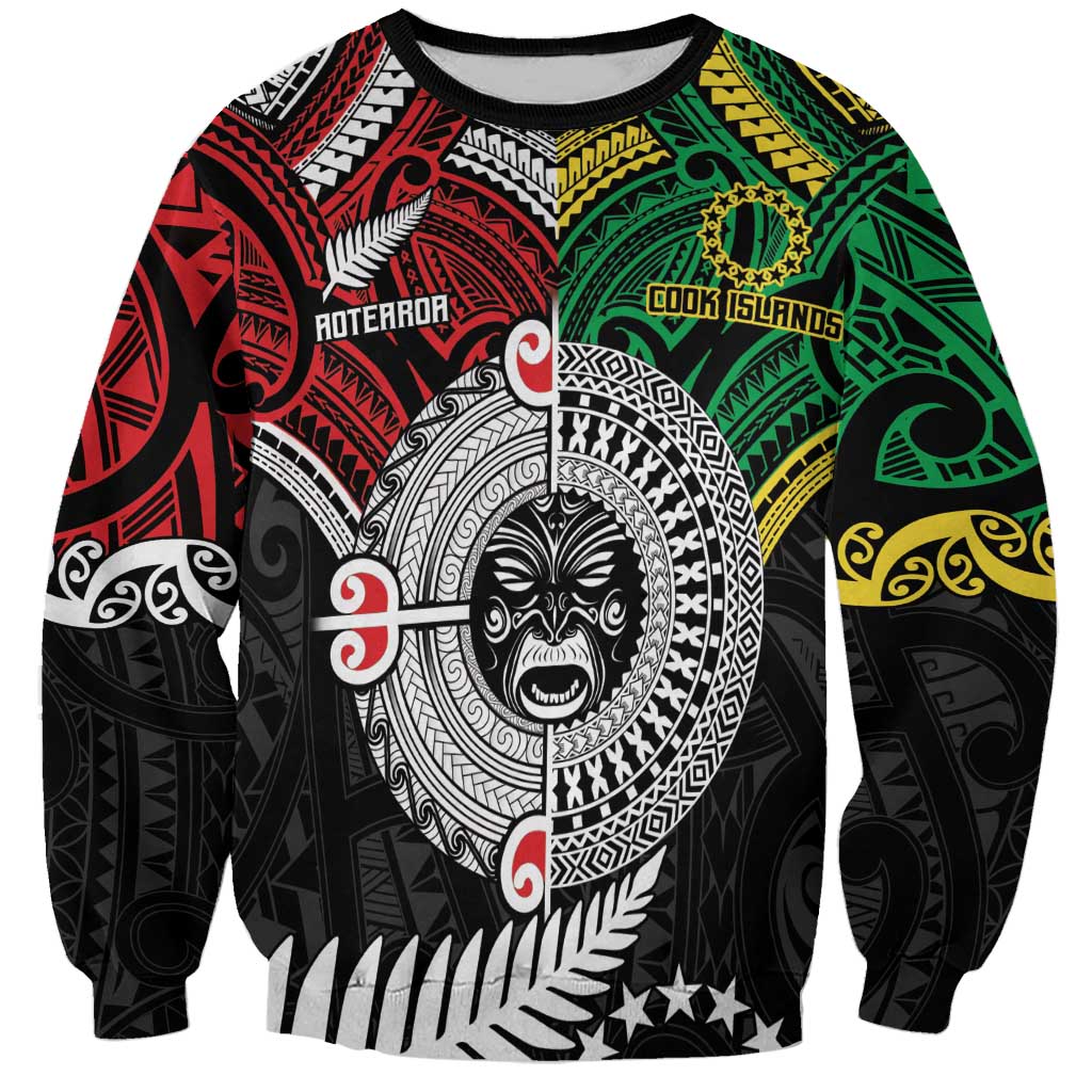 Aotearoa and Cook Islands Mo Te Tiriti Sweatshirt New Zealand Honour The Treaty Ake!Ake!Ake! LT9 Unisex Green - Polynesian Pride