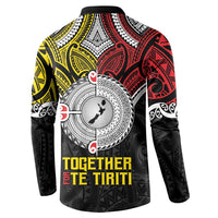 Aotearoa and Niue Mo Te Tiriti Button Sweatshirt New Zealand Honour The Treaty Ake!Ake!Ake! LT9 - Polynesian Pride