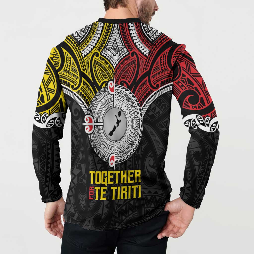 Aotearoa and Niue Mo Te Tiriti Button Sweatshirt New Zealand Honour The Treaty Ake!Ake!Ake! LT9 - Polynesian Pride