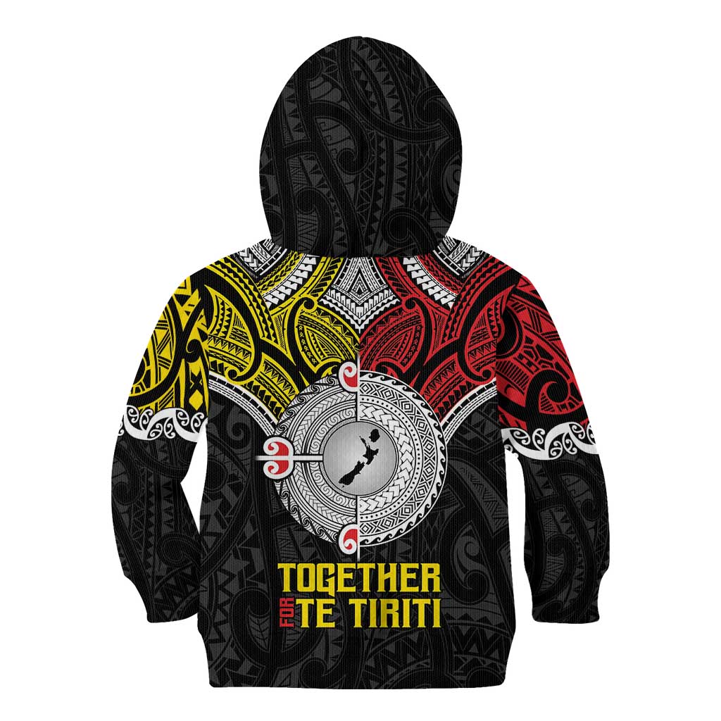 Aotearoa and Niue Mo Te Tiriti Kid Hoodie New Zealand Honour The Treaty Ake!Ake!Ake!