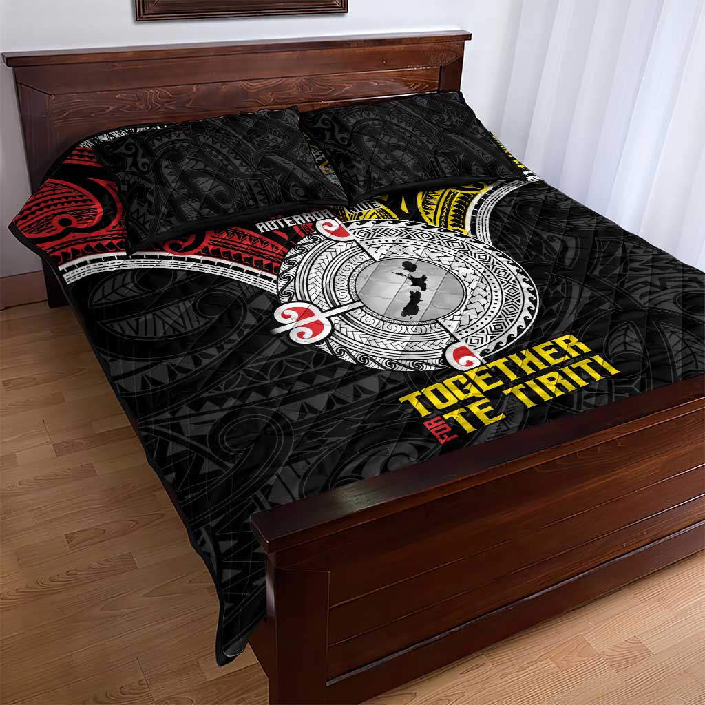 Aotearoa and Niue Mo Te Tiriti Quilt Bed Set New Zealand Honour The Treaty Ake!Ake!Ake!