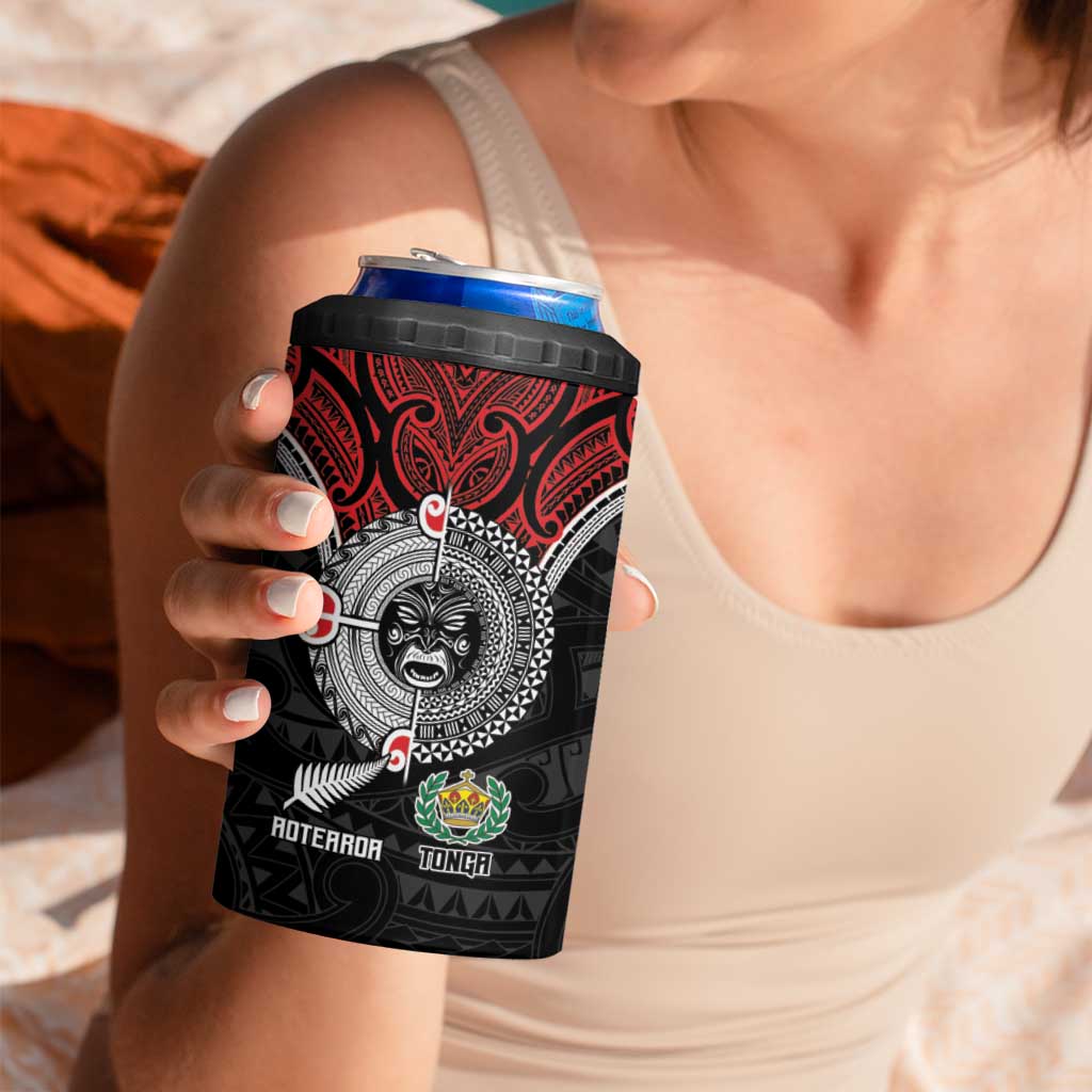 Aotearoa and Tonga Mo Te Tiriti 4 in 1 Can Cooler Tumbler New Zealand Honour The Treaty Ake!Ake!Ake!
