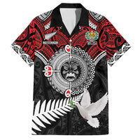 Aotearoa and Tonga Mo Te Tiriti Family Matching Long Sleeve Bodycon Dress and Hawaiian Shirt New Zealand Honour The Treaty Ake!Ake!Ake! LT9 Dad's Shirt - Short Sleeve Red - Polynesian Pride