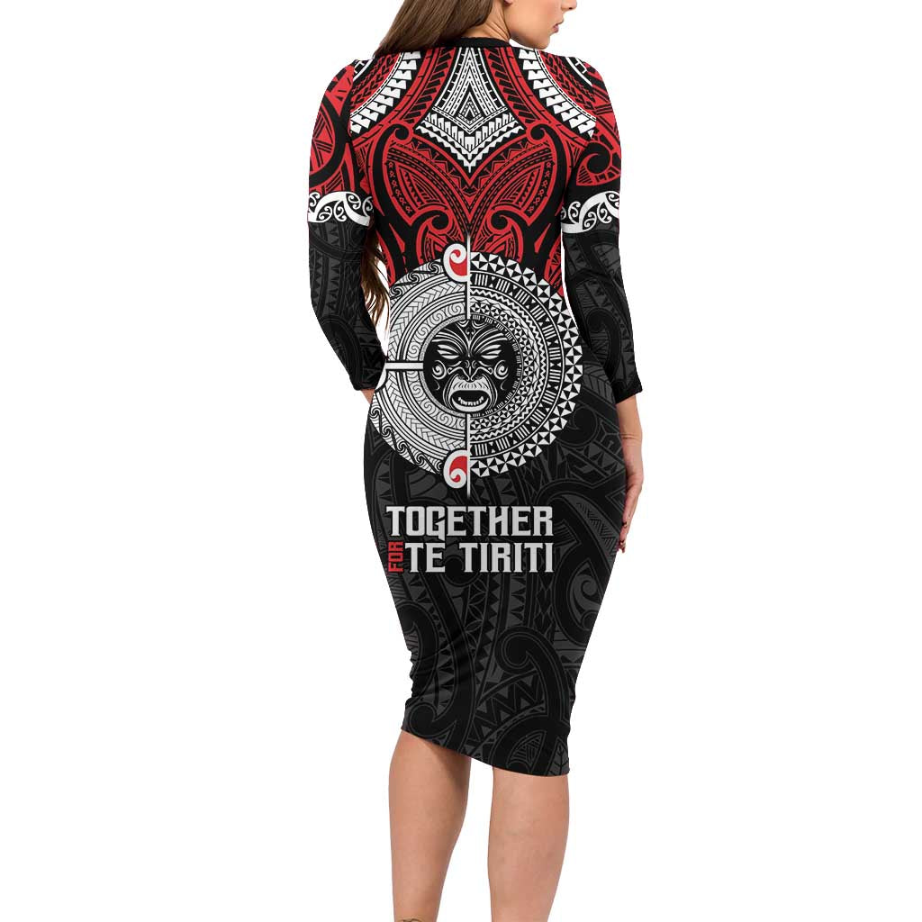 Aotearoa and Tonga Mo Te Tiriti Family Matching Long Sleeve Bodycon Dress and Hawaiian Shirt New Zealand Honour The Treaty Ake!Ake!Ake! LT9 - Polynesian Pride