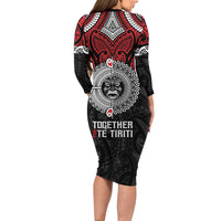 Aotearoa and Tonga Mo Te Tiriti Family Matching Long Sleeve Bodycon Dress and Hawaiian Shirt New Zealand Honour The Treaty Ake!Ake!Ake! LT9 - Polynesian Pride