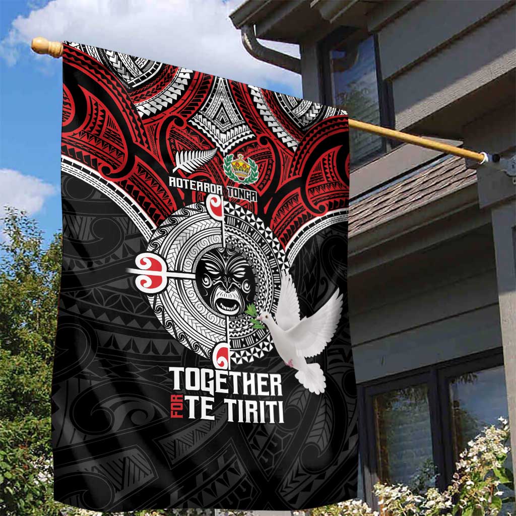 Aotearoa and Tonga Mo Te Tiriti Garden Flag New Zealand Honour The Treaty Ake!Ake!Ake! LT9 - Polynesian Pride