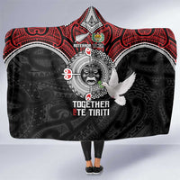 Aotearoa and Tonga Mo Te Tiriti Hooded Blanket New Zealand Honour The Treaty Ake!Ake!Ake! LT9 One Size Red - Polynesian Pride