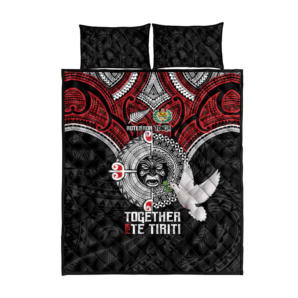 Aotearoa and Tonga Mo Te Tiriti Quilt Bed Set New Zealand Honour The Treaty Ake!Ake!Ake!