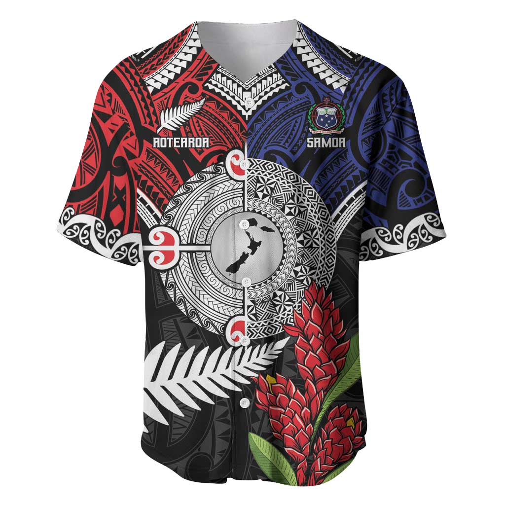 Aotearoa and Samoa Mo Te Tiriti Baseball Jersey Tangata Moana Stand with Tangata Whenua LT9 Blue - Polynesian Pride